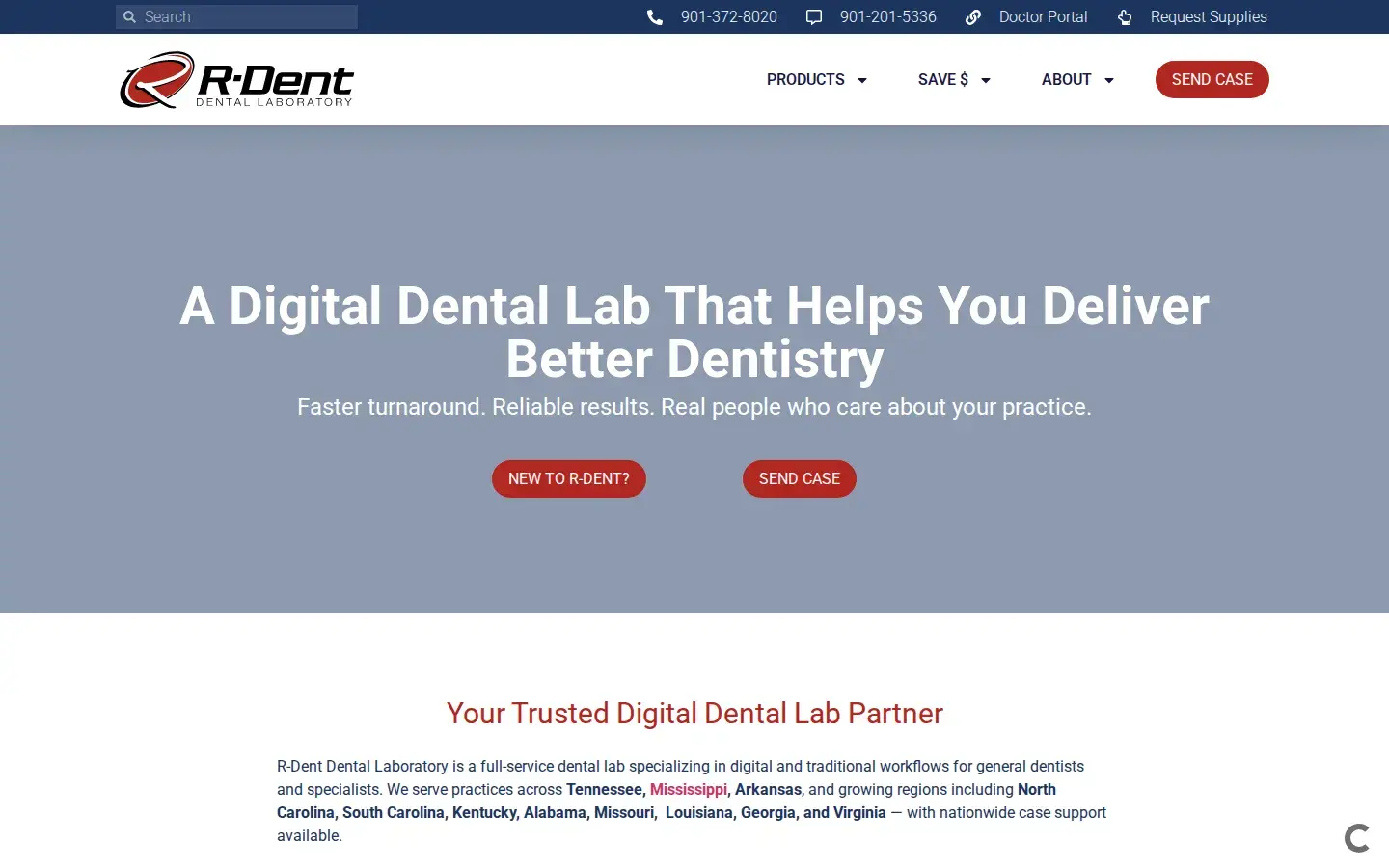 Homepage preview of R-Dent Dental Laboratory