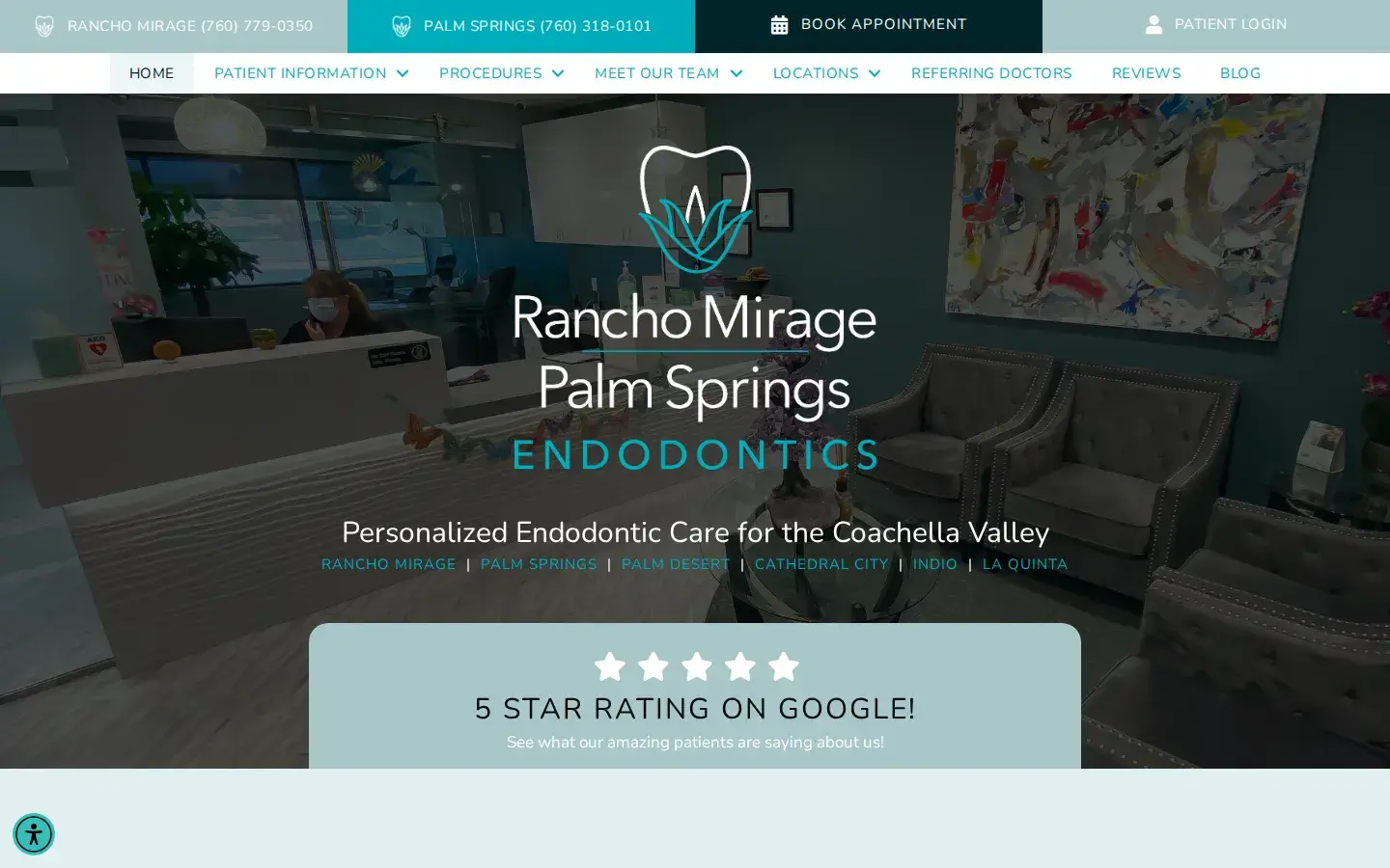 Homepage preview of Rancho Mirage Endodontics