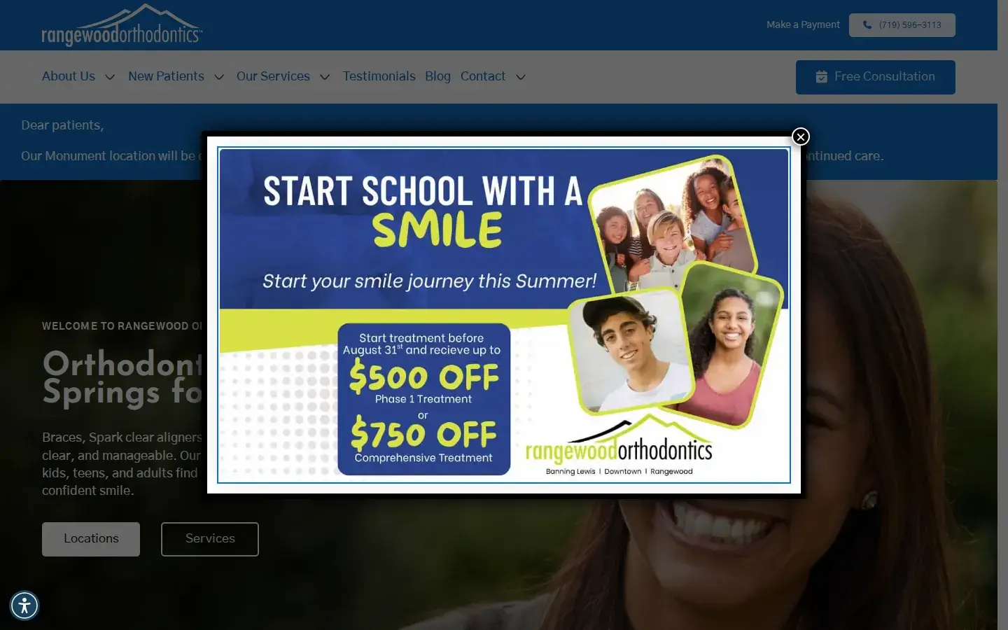 Homepage preview of Rangewood Orthodontics