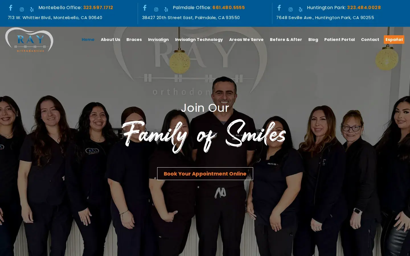 Homepage preview of Ray Orthodontics of Palmdale
