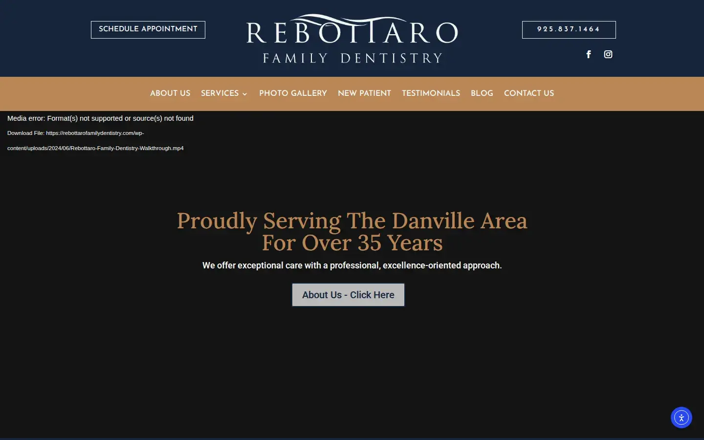 Homepage preview of Rebottaro Family Dentistry