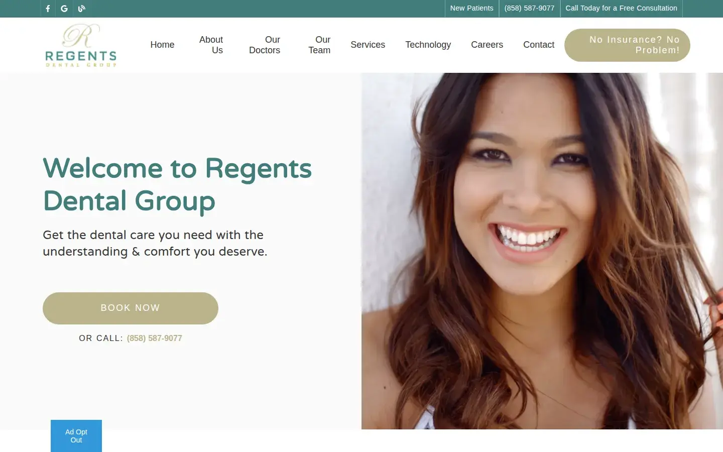 Homepage preview of Regents Dental Group