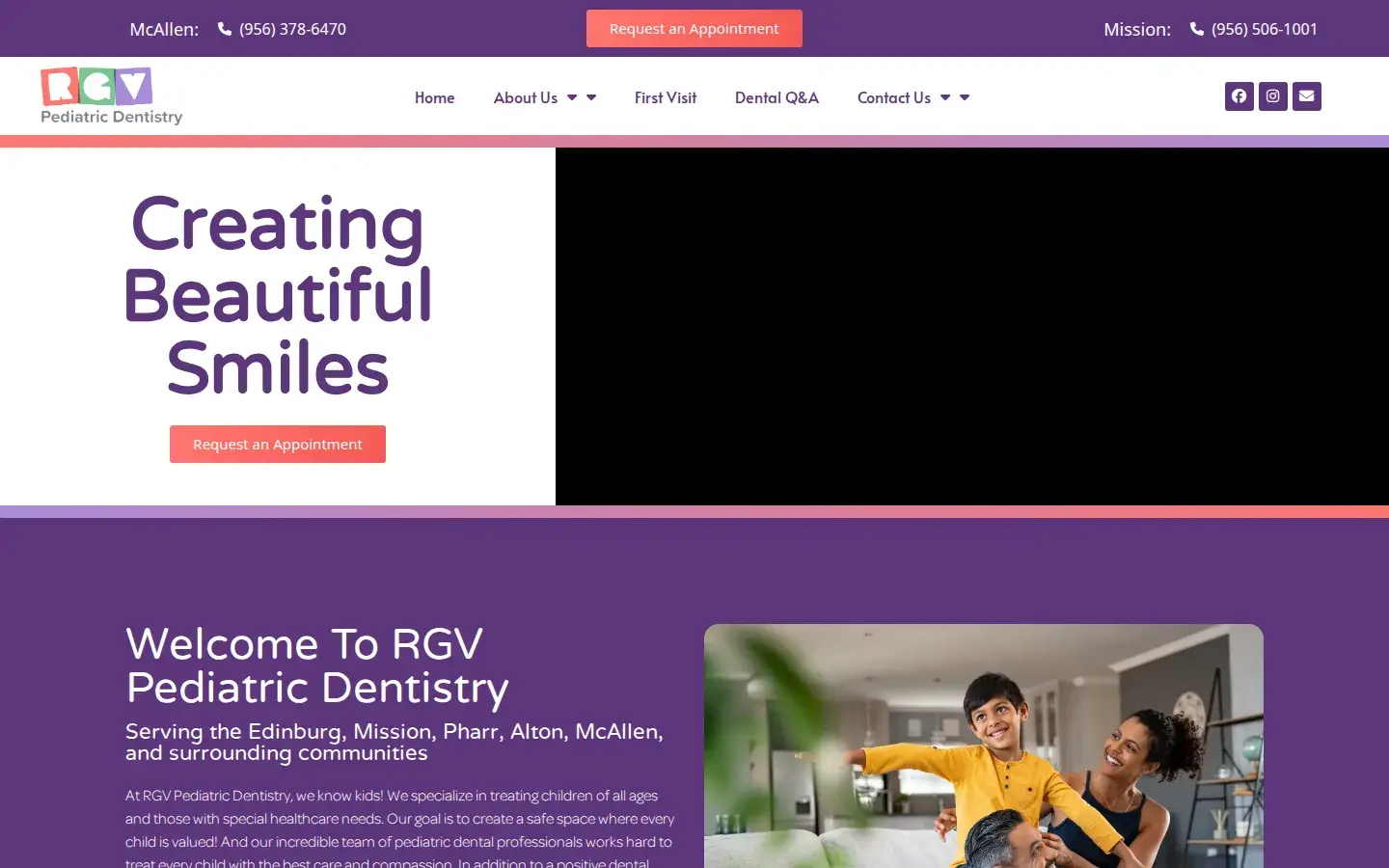 Homepage preview of RGV Pediatric Dentistry – Dr. Subhani
