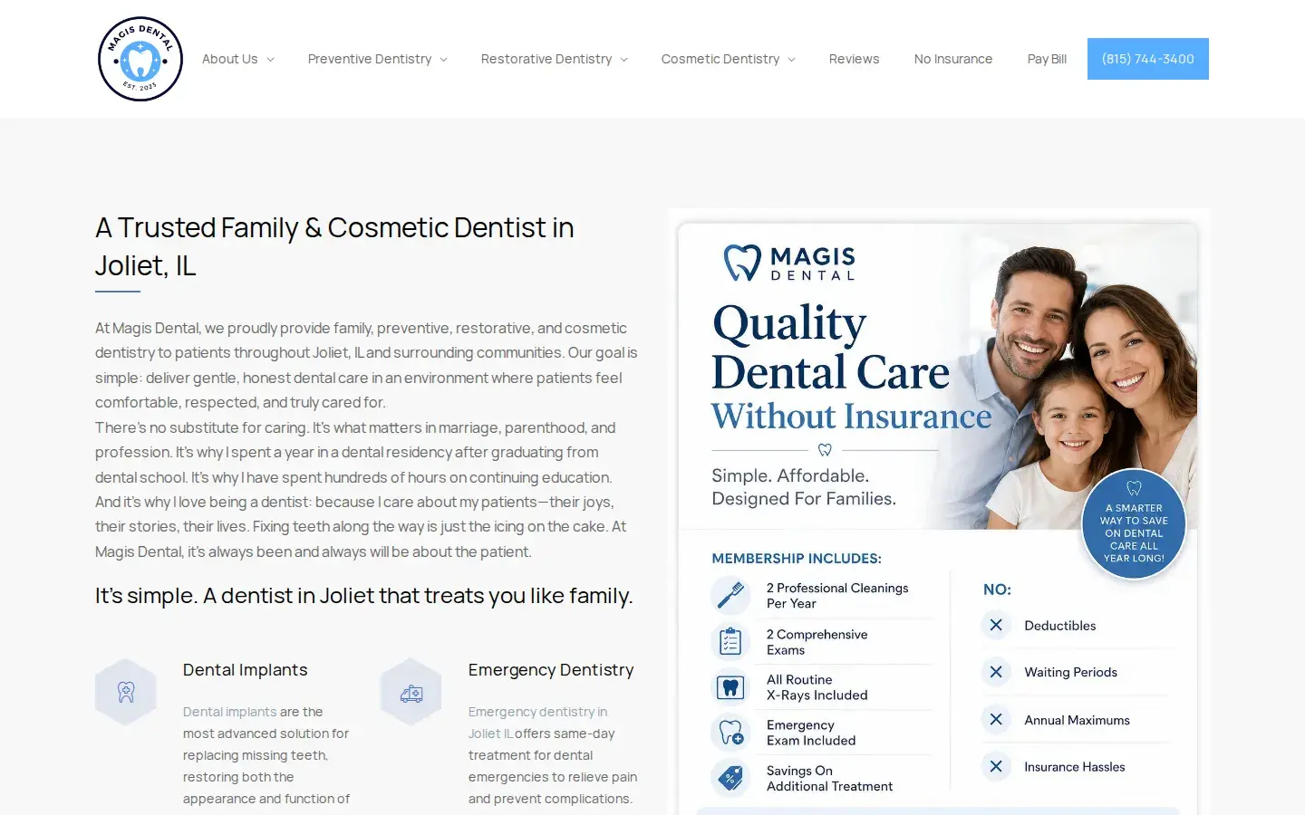 Homepage preview of Richard R. Pellegrini, DDS, FAGD and Associates