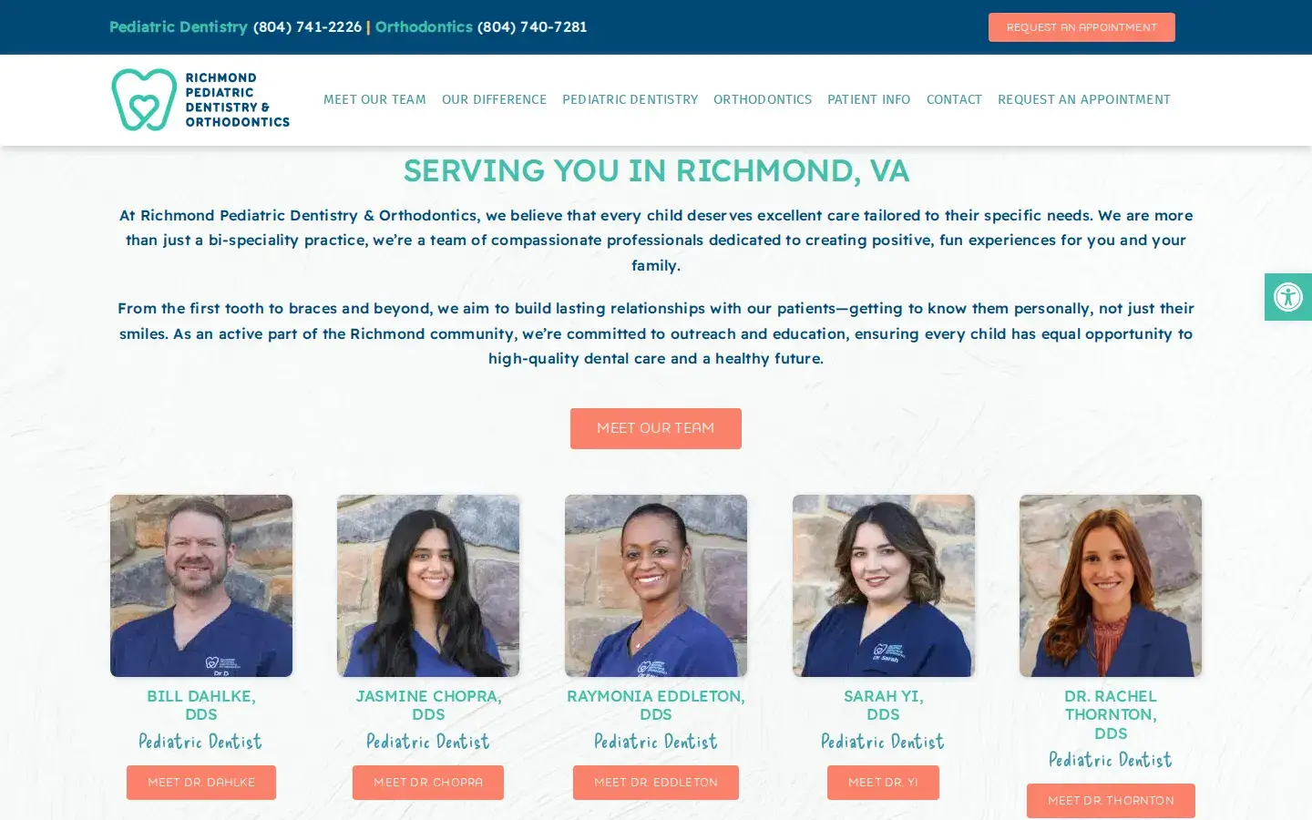 Homepage preview of Richmond Pediatric Dentistry and Orthodontics