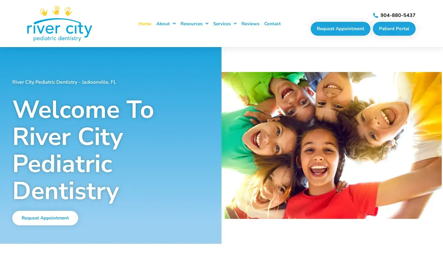 Homepage preview of River City Pediatric Dentistry