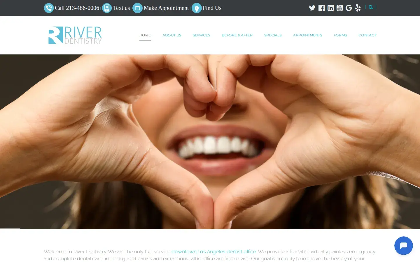Homepage preview of River Dentistry