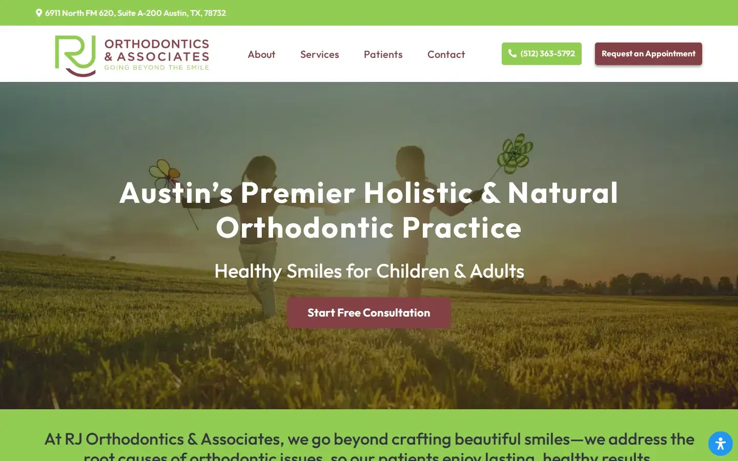 Homepage preview of RJ Orthodontics