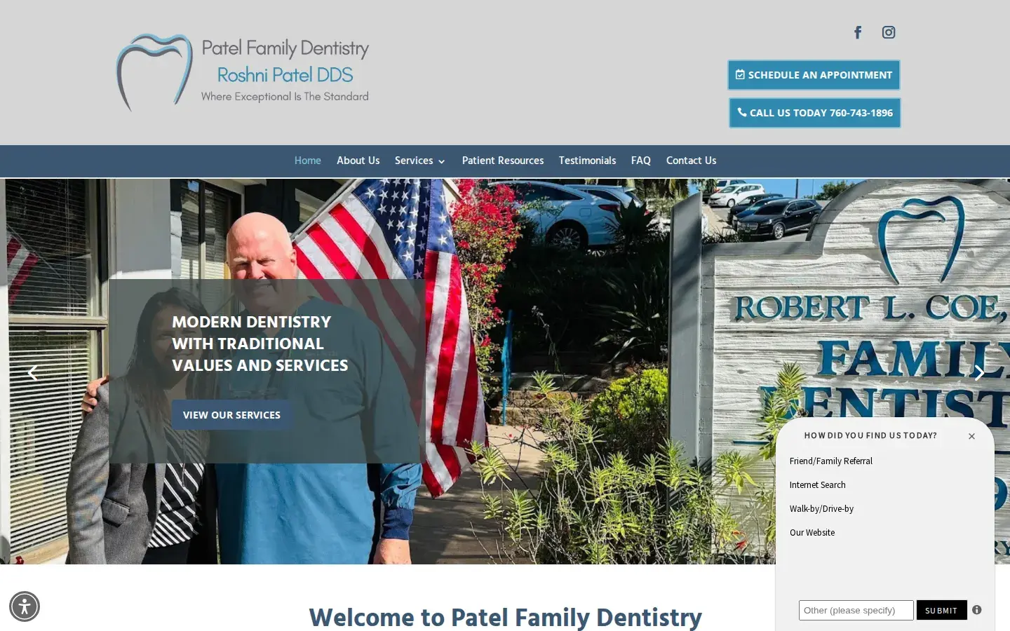 Homepage preview of Robert L. Coe DDS Family Dentistry