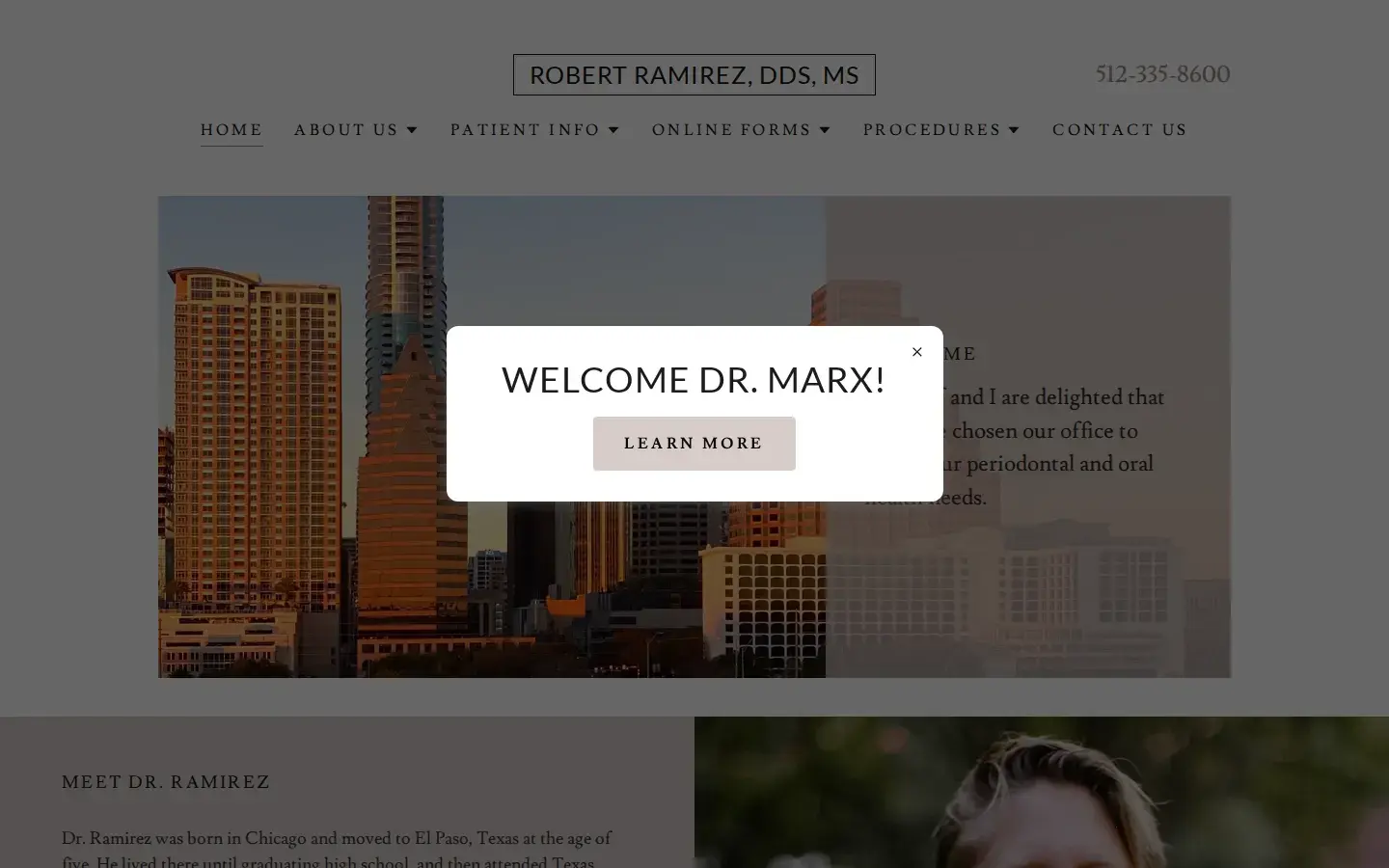 Homepage preview of Robert Ramirez, DDS, MS