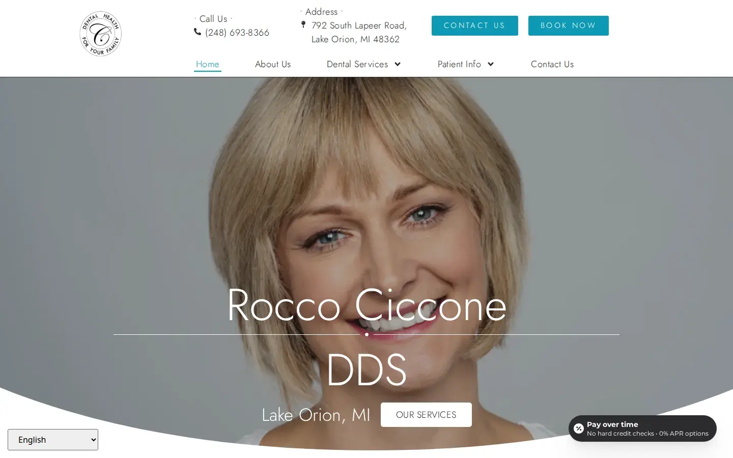 Homepage preview of Rocco Ciccone MS. DDS