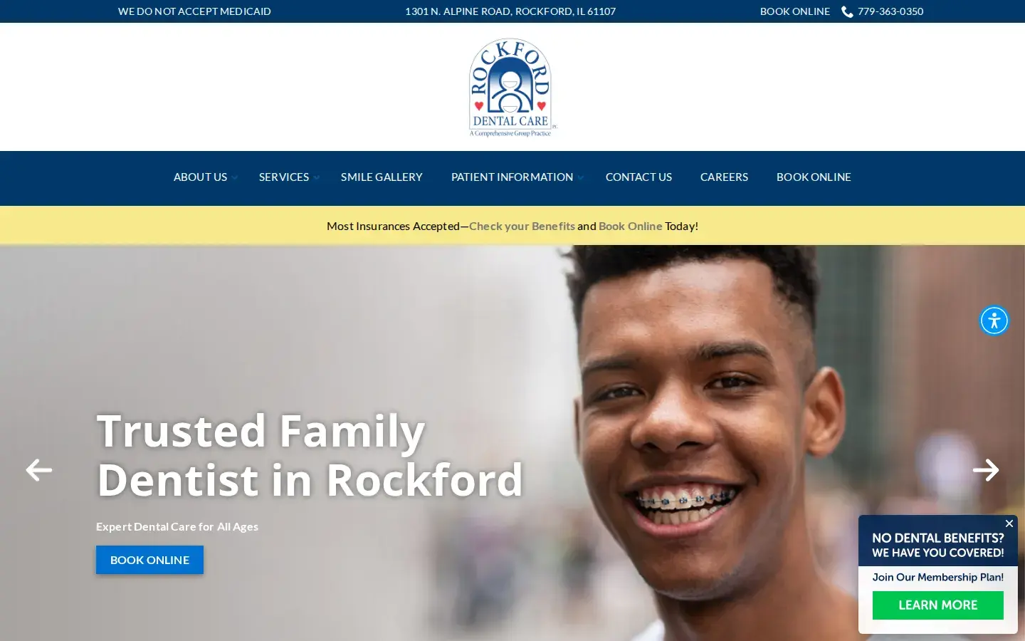 Homepage preview of Rockford Dental Care