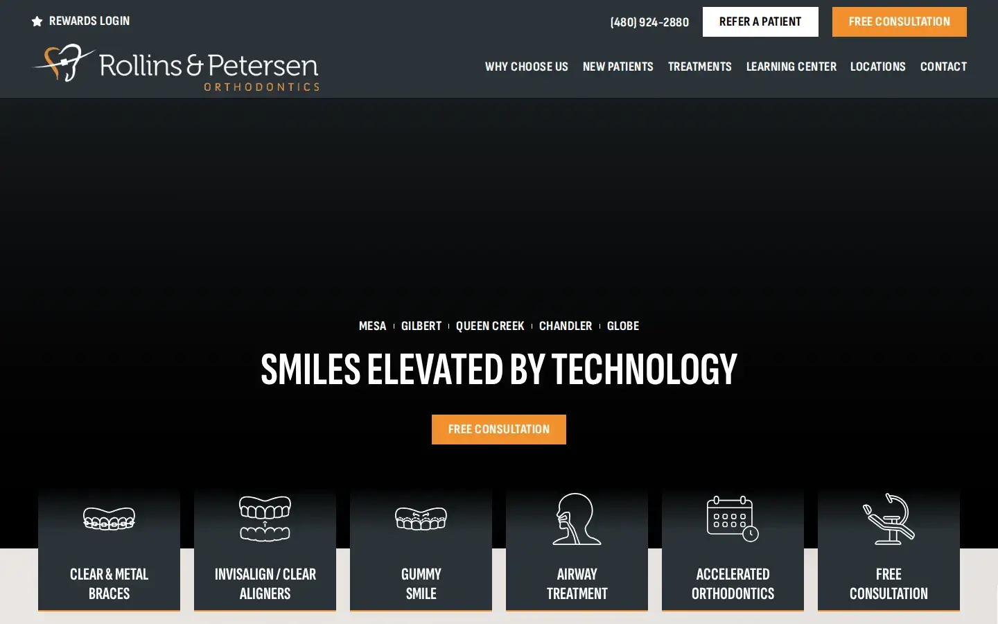 Homepage preview of Rollins & Petersen Orthodontics