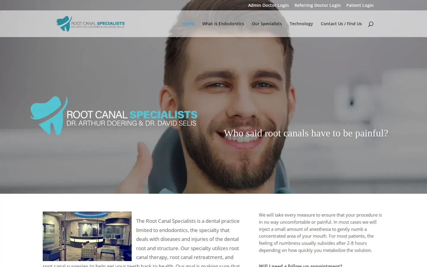 Homepage preview of Root Canal Specialists Drs. Doering and Selis