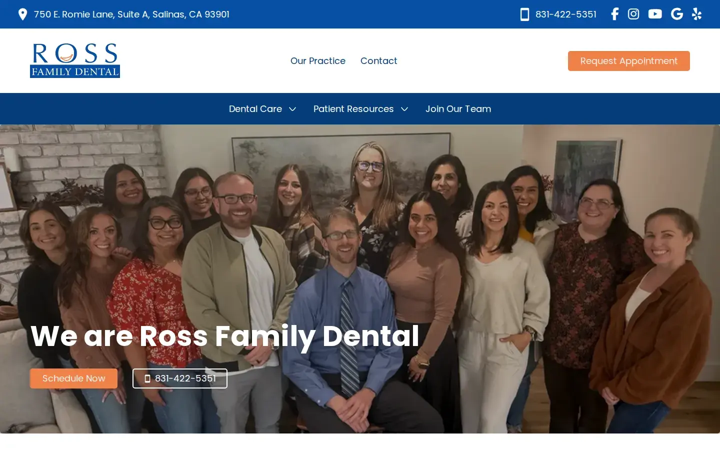 Homepage preview of Ross Family Dental