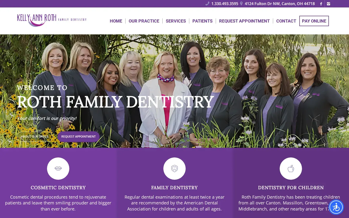 Homepage preview of Roth Family Dentistry