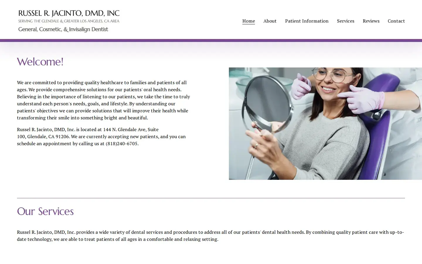 Homepage preview of Russel Jacinto, DMD