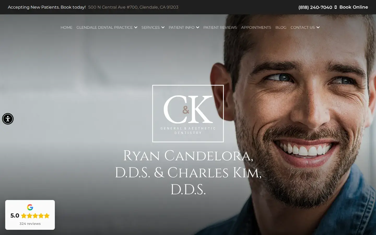 Homepage preview of Ryan Candelora, DDS & Charles Kim, DDS