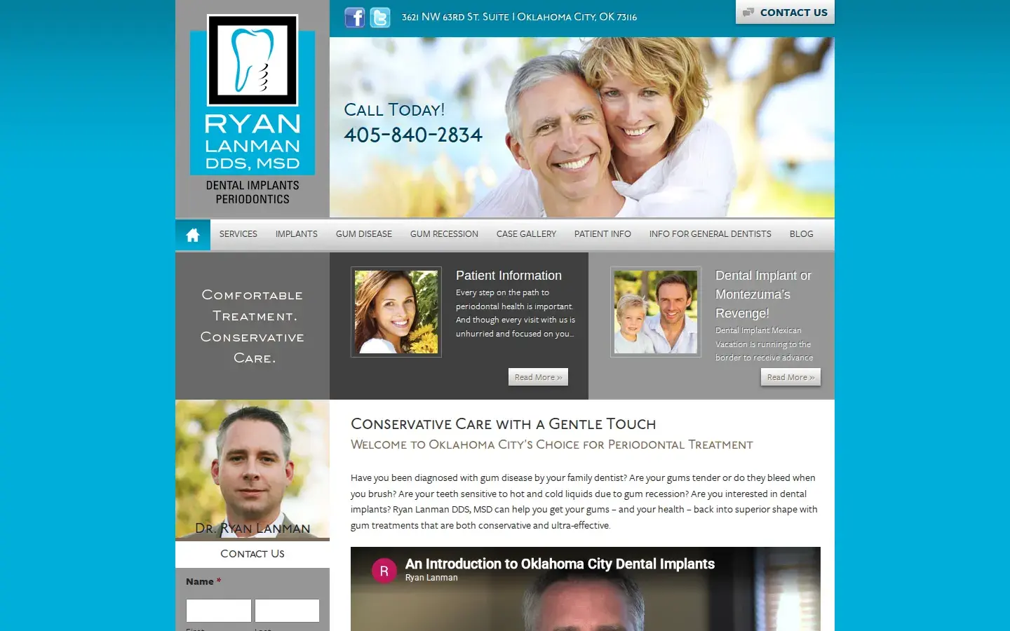 Homepage preview of Ryan Lanman, DDS, MSD