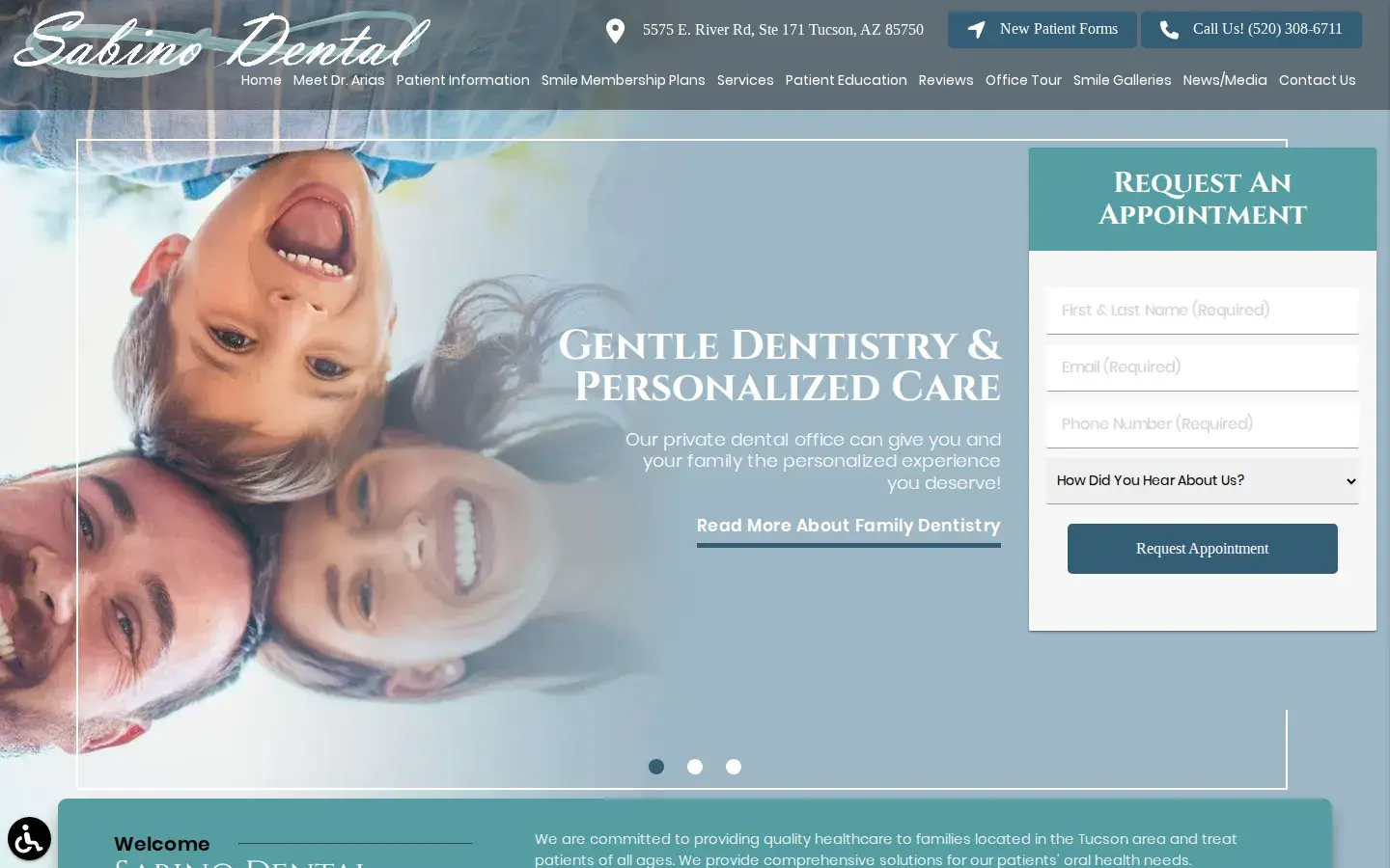 Homepage preview of Sabino Dental