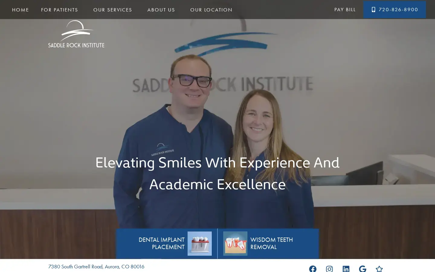 Homepage preview of Saddle Rock Institute