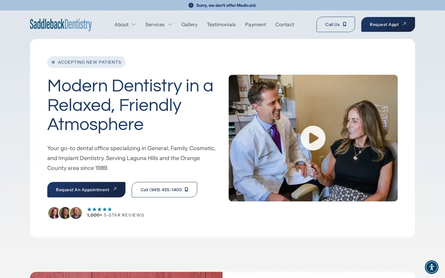 Homepage preview of Saddleback Dentistry