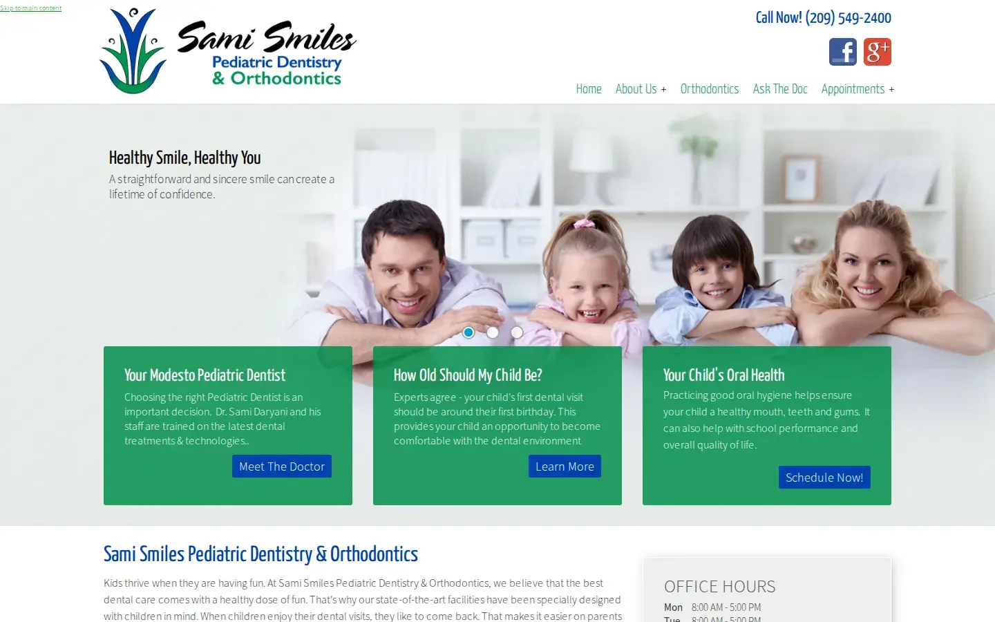 Homepage preview of Sami Smiles Pediatric Dentistry