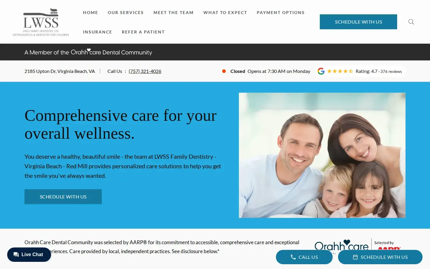 Homepage preview of Sandbridge Family Dental Care