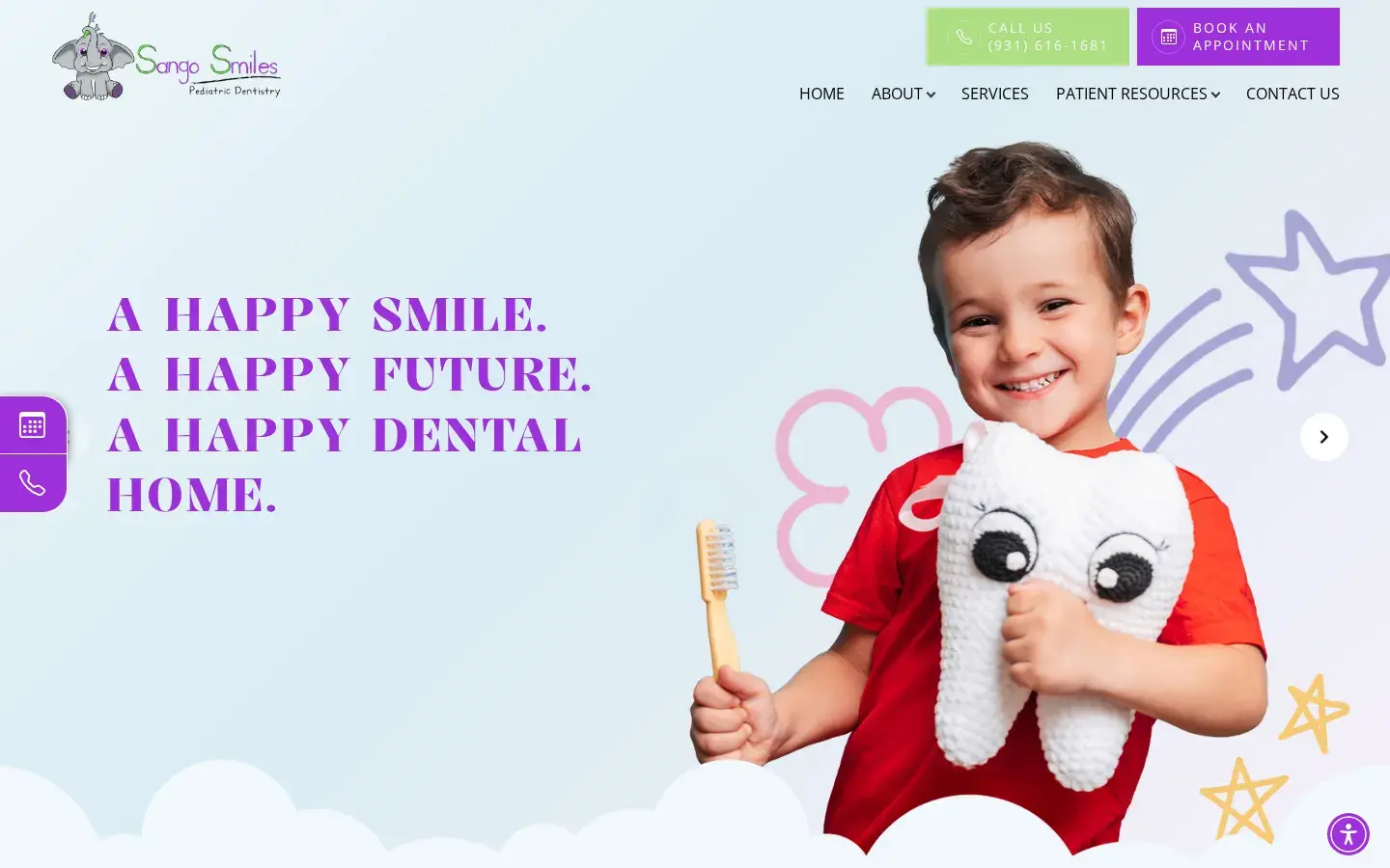 Homepage preview of Sango Smiles Pediatric Dentistry