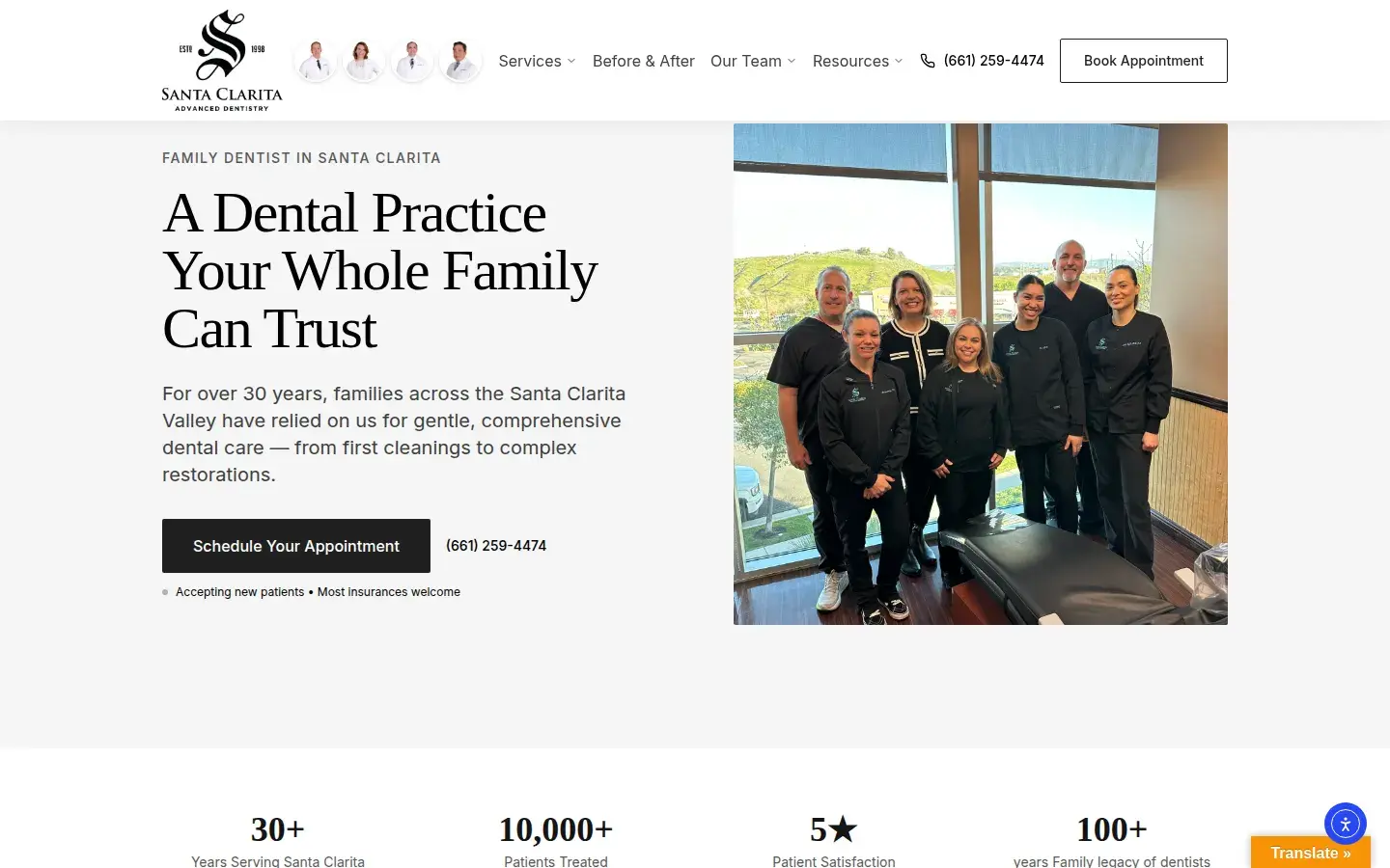 Homepage preview of Santa Clarita Advanced Dentistry