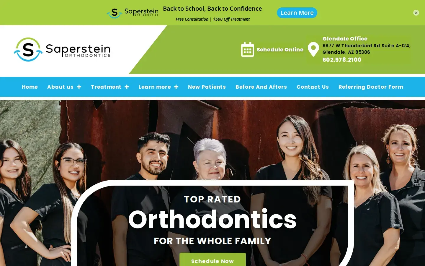 Homepage preview of Saperstein Orthodontics