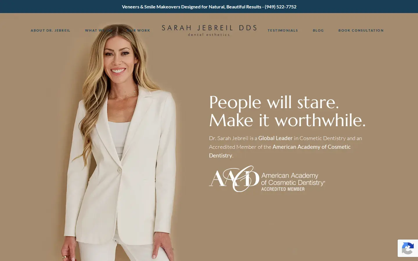 Homepage preview of Sarah Jebreil DDS Dental Esthetics