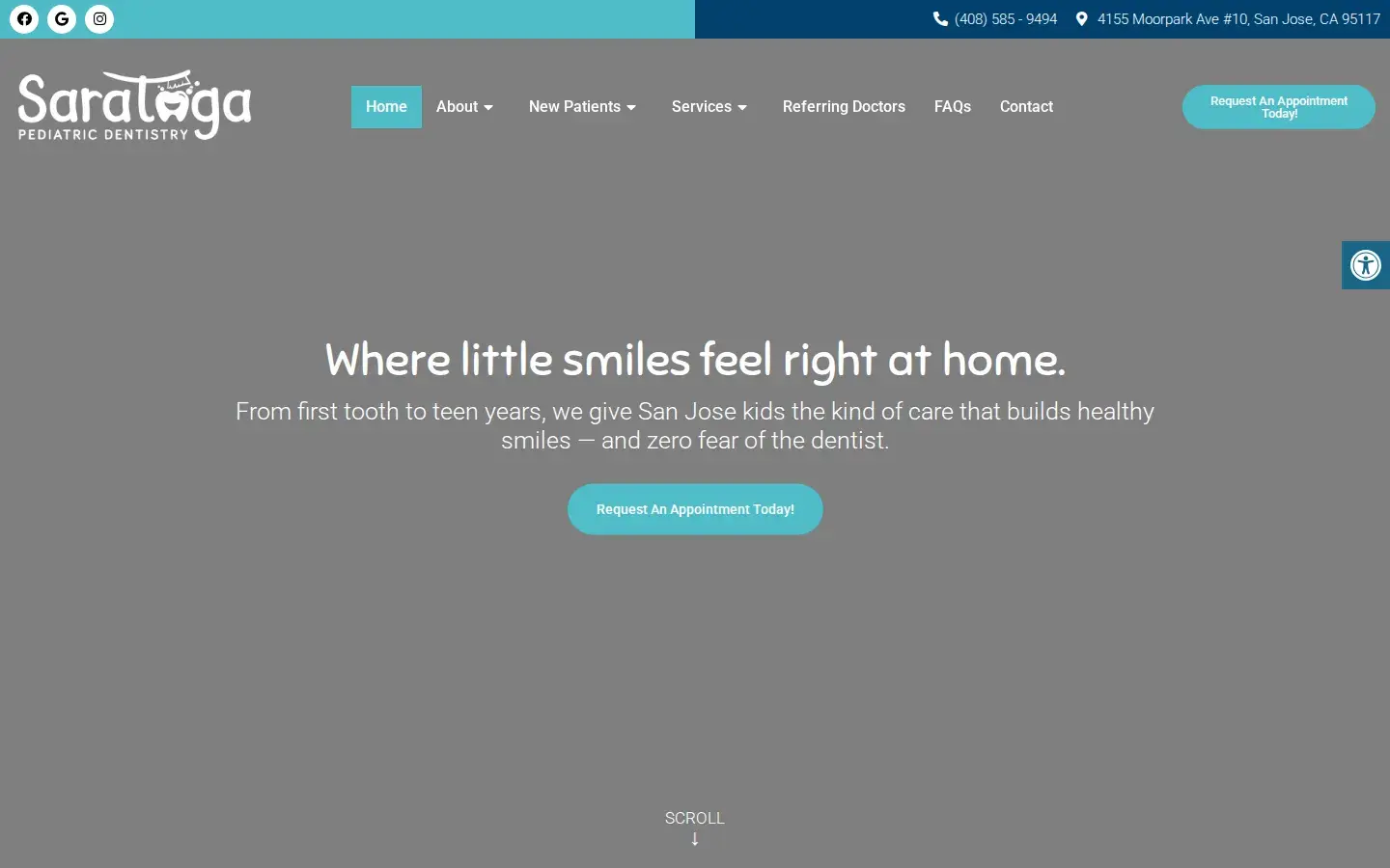 Homepage preview of Saratoga Pediatric Dentistry - Dr. Rojin Amiri DDS, MSD