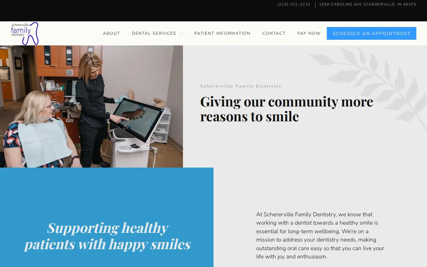 Homepage preview of Schererville Family Dentistry