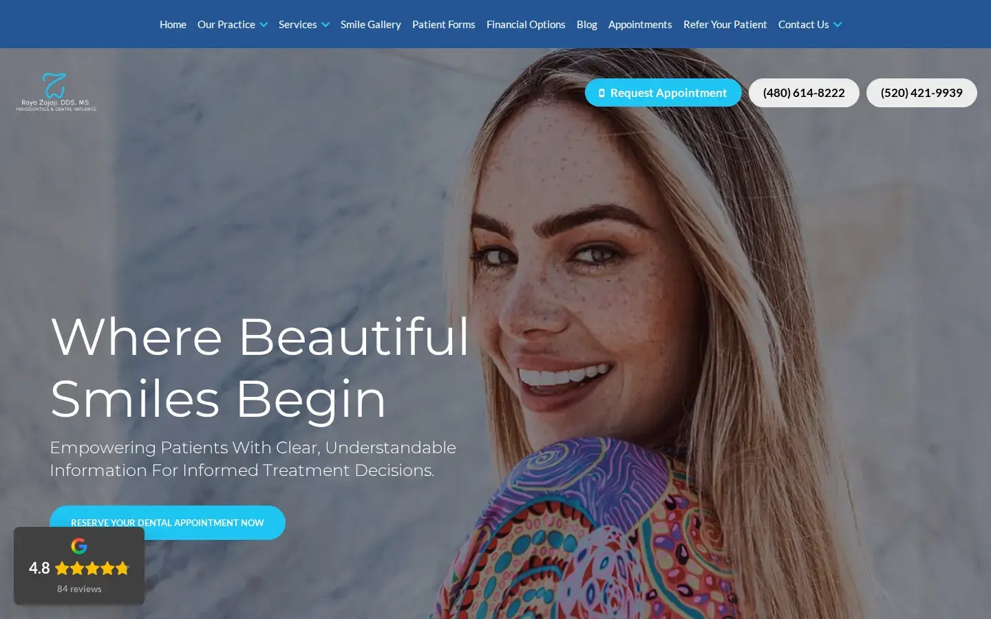 Homepage preview of Scottsdale Dental Implants & Periodontics - Roya Zojaji, DDS, MS