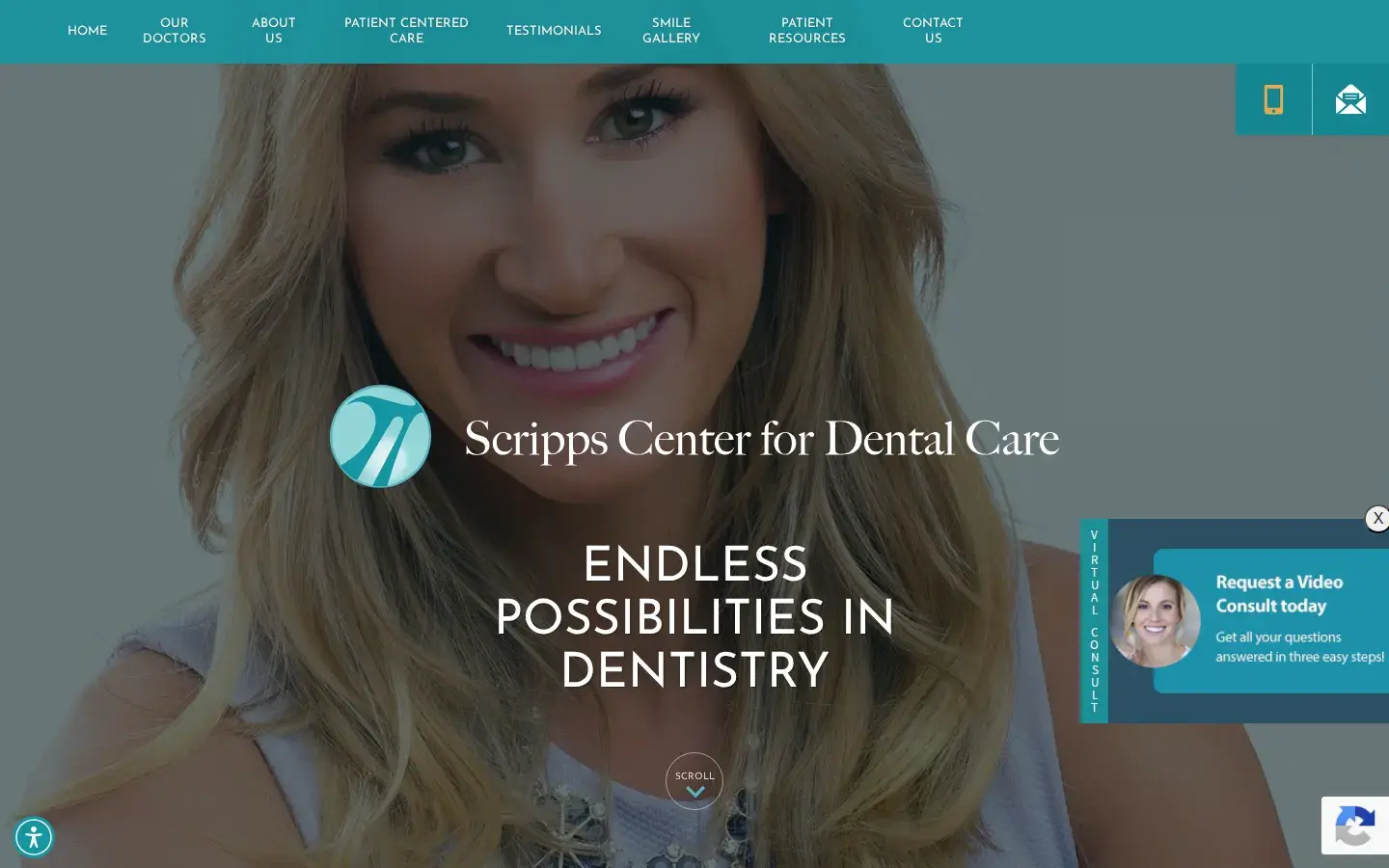 Homepage preview of Scripps Center for Dental