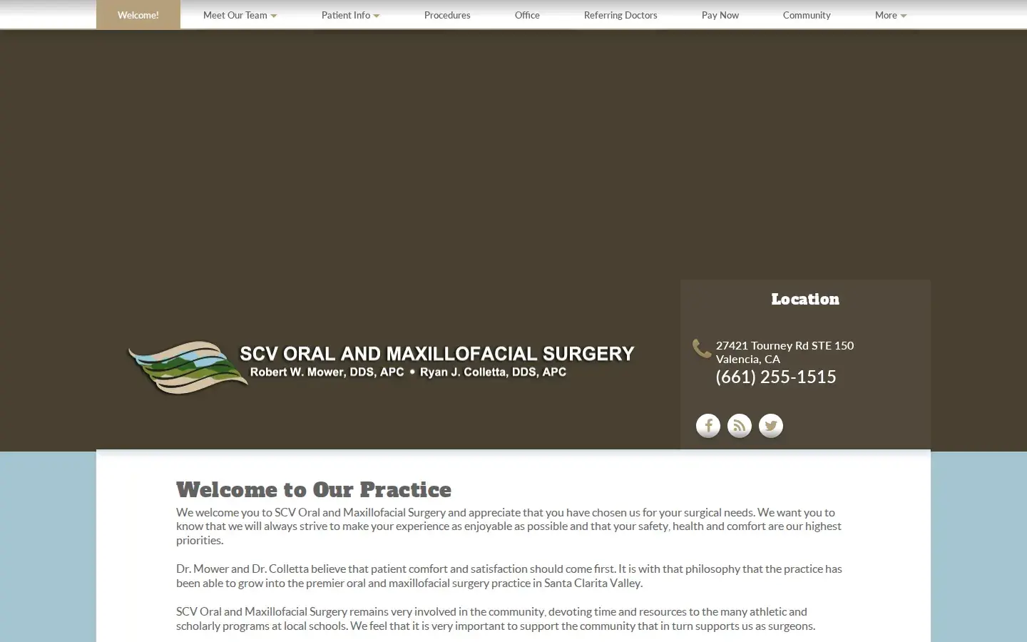 Homepage preview of SCV Oral and Maxillofacial Surgery