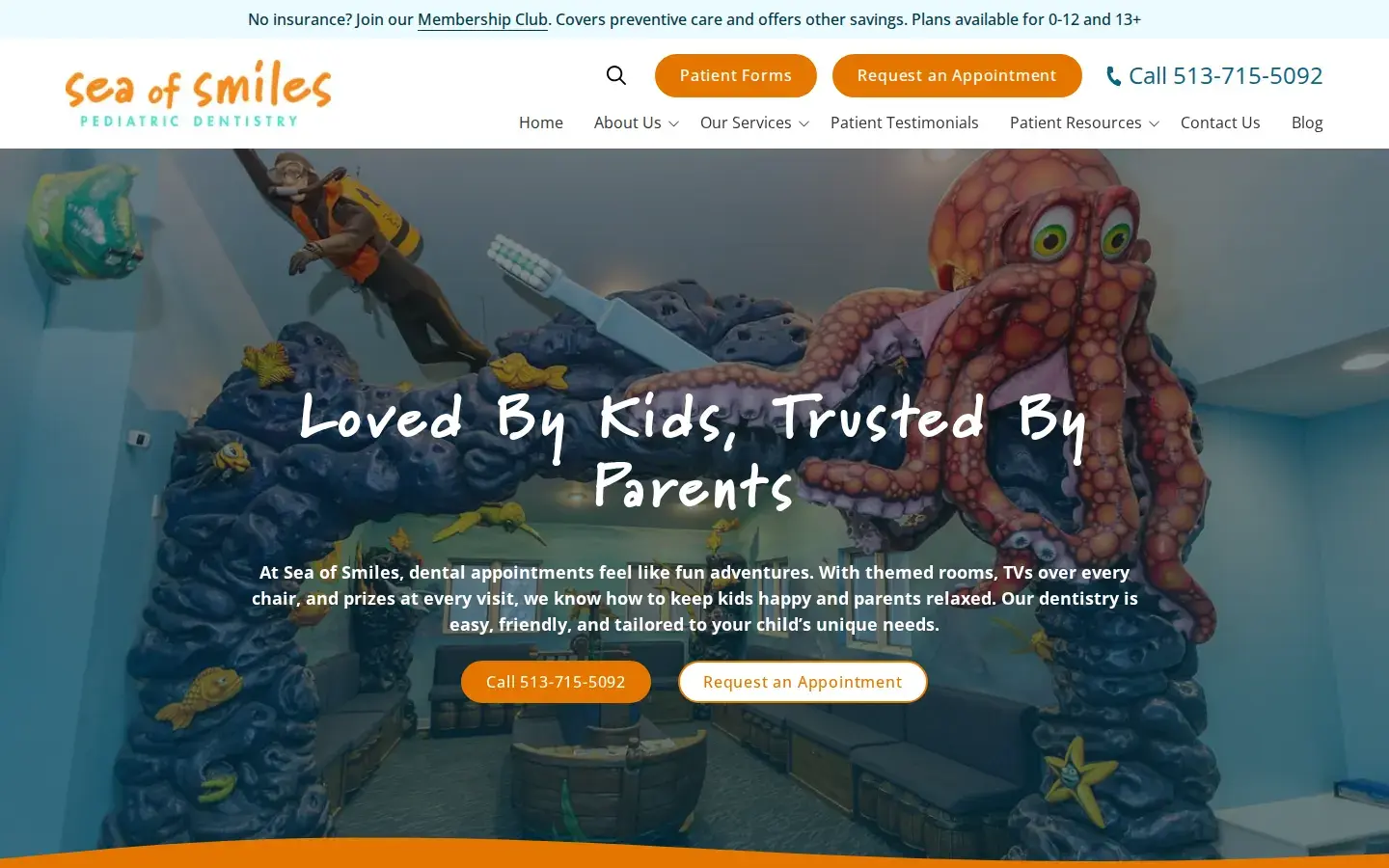 Homepage preview of Sea Of Smiles Pediatric Dentistry