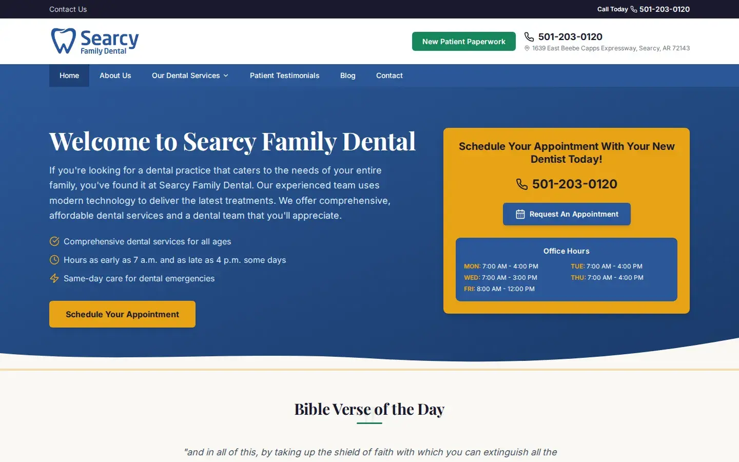 Homepage preview of Searcy Family Dental