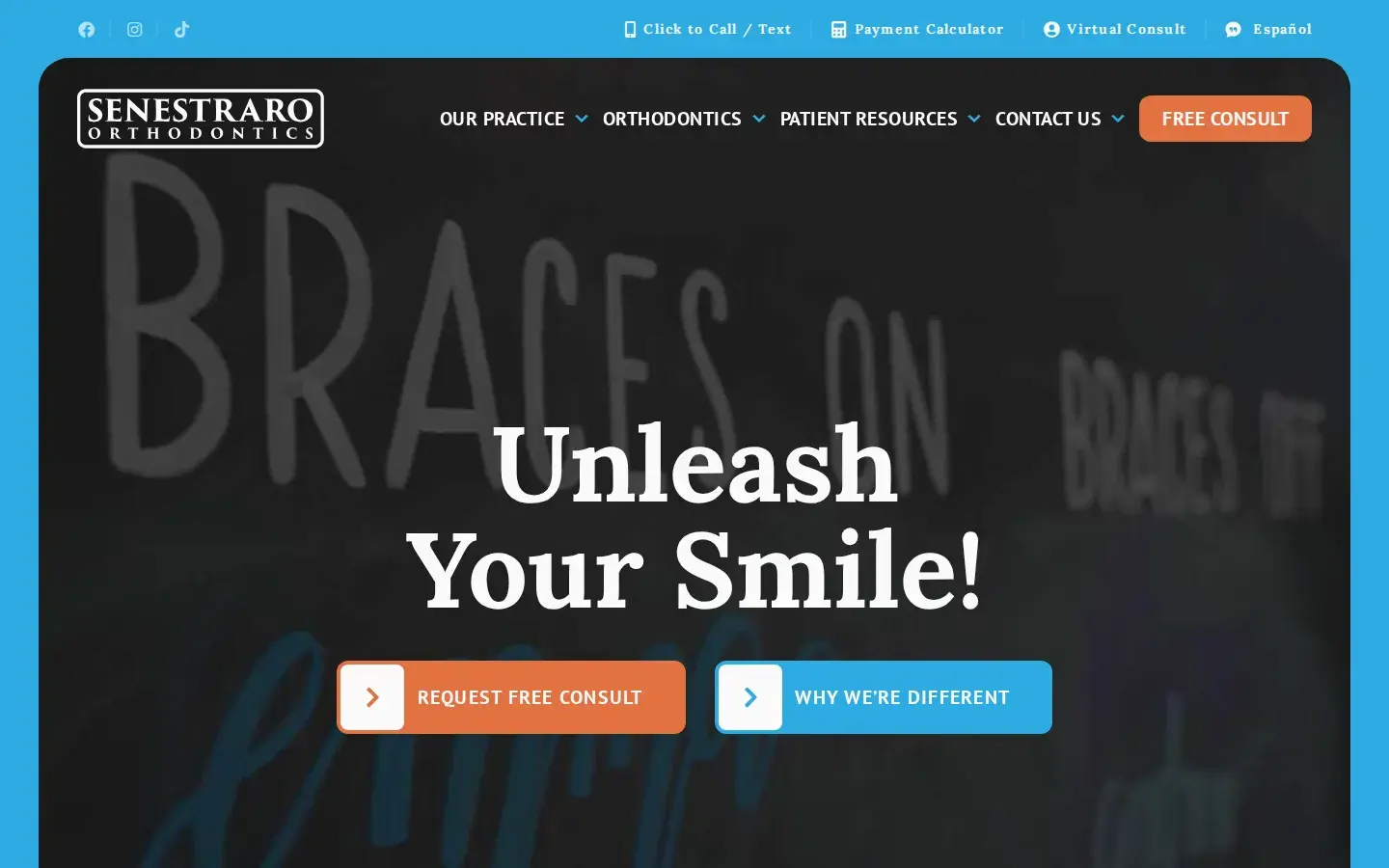 Homepage preview of Senestraro Family Orthodontics