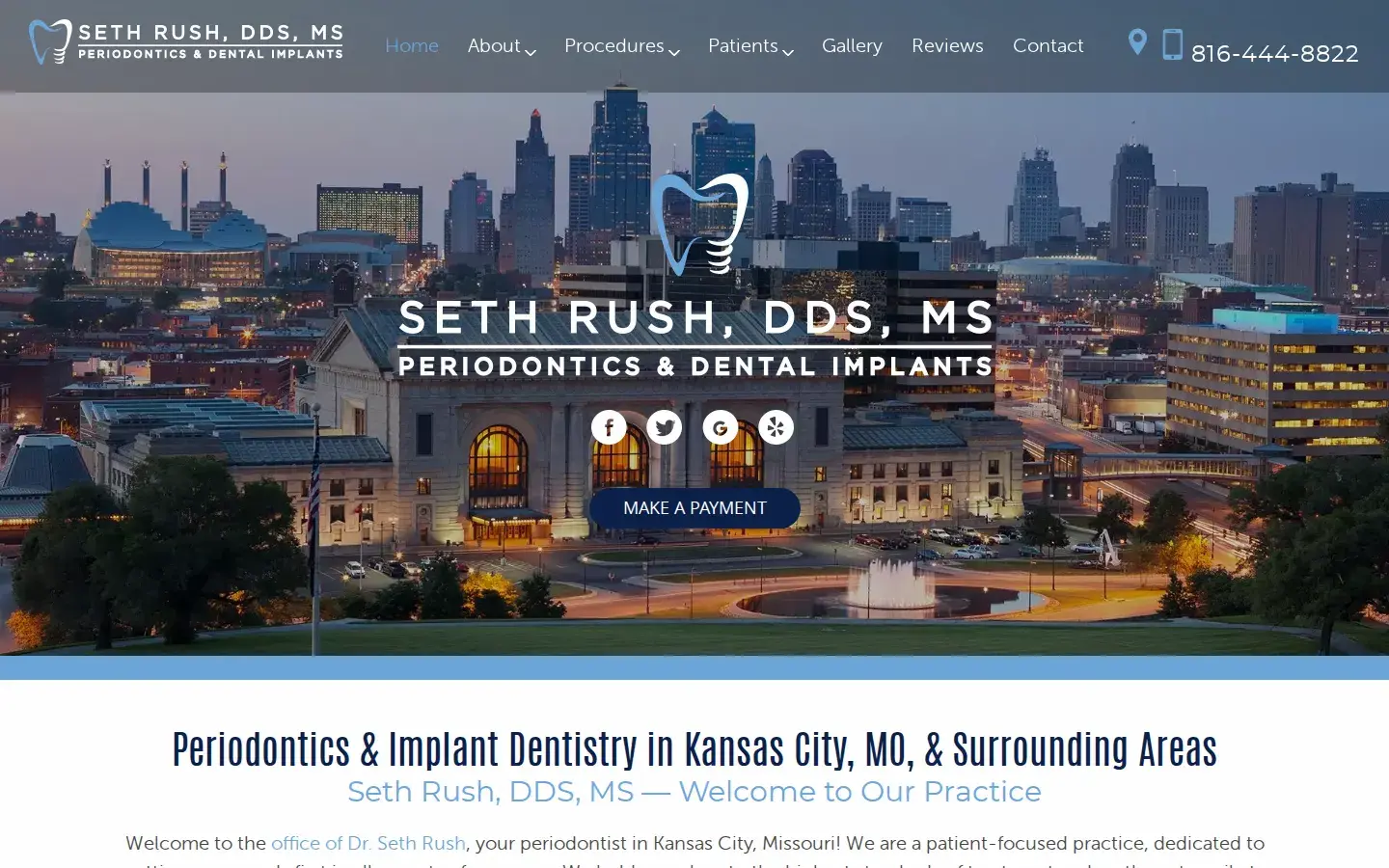 Homepage preview of Seth Rush, DDS, MS