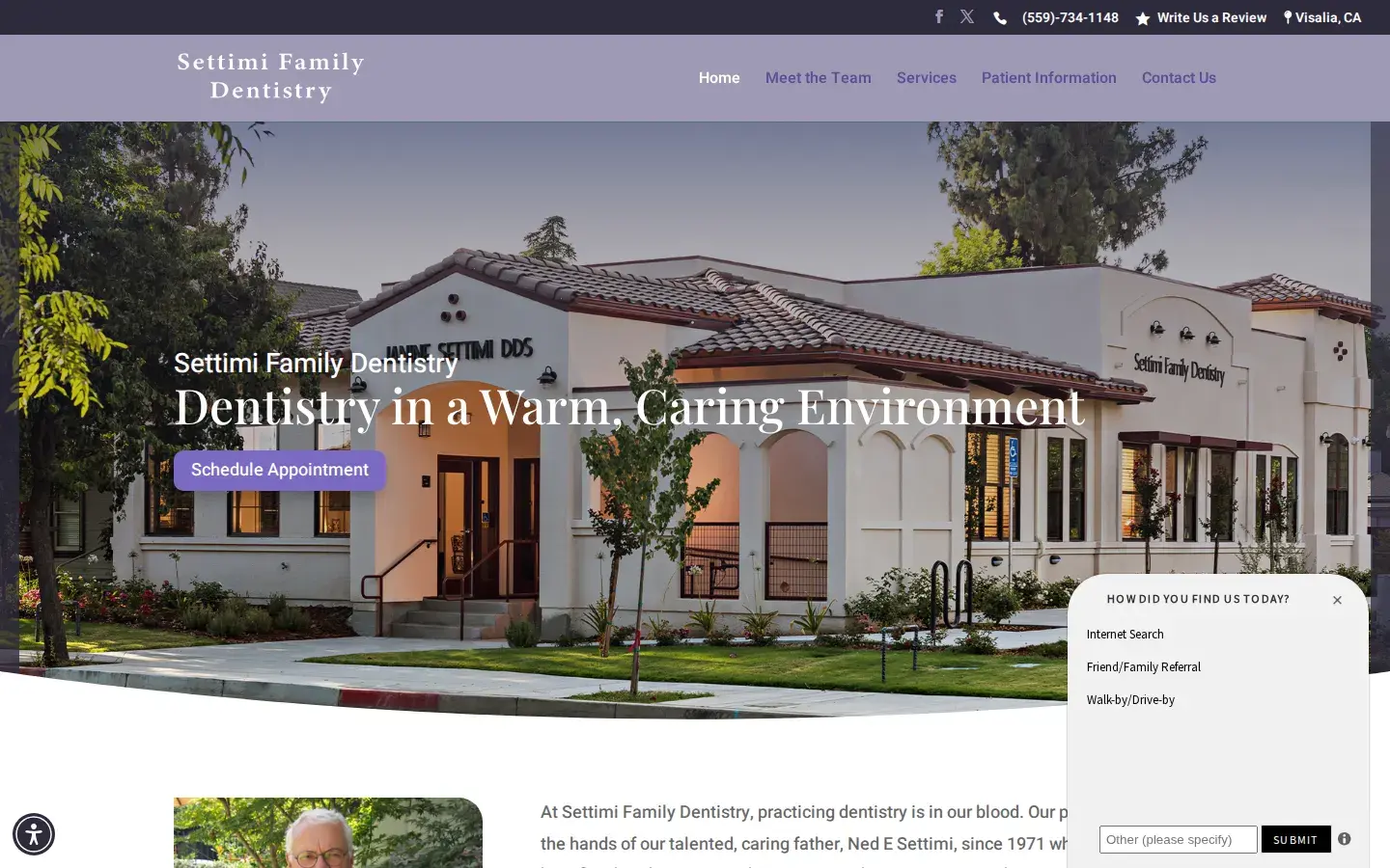 Homepage preview of Settimi Family Dentistry