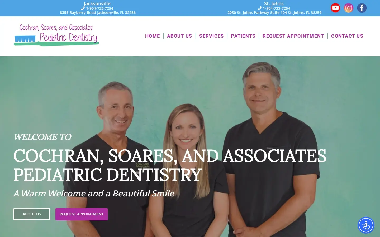 Homepage preview of Setzer, Cochran, Soares and Hubbard Pediatric Dentistry