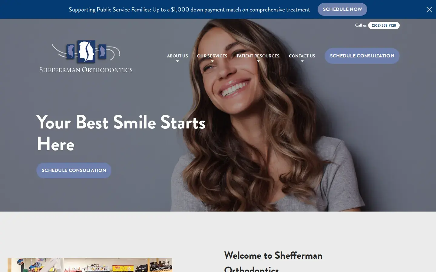 Homepage preview of Shefferman Orthodontics