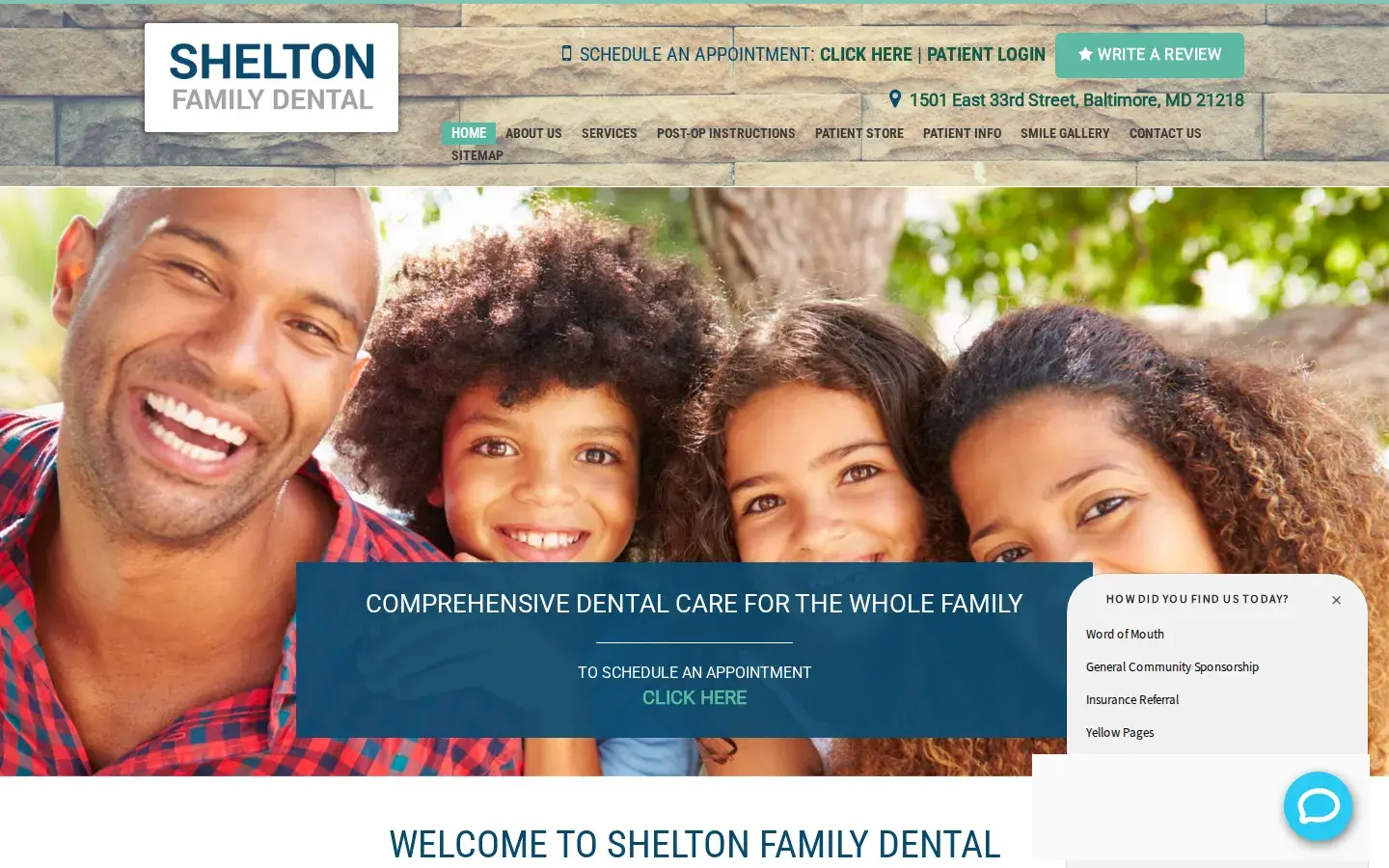 Homepage preview of Shelton Family Dental