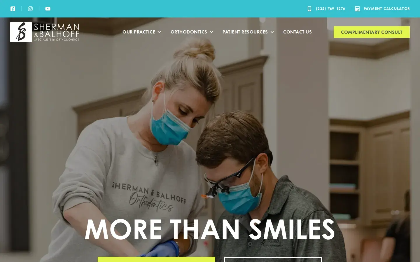Homepage preview of Sherman & Balhoff Specialists in Orthodontics