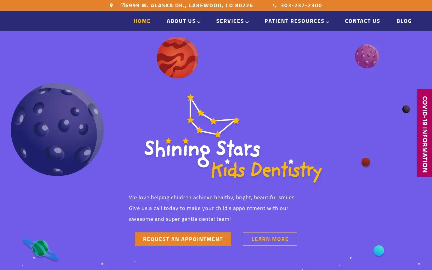 Homepage preview of Shining Stars Kids Dentistry