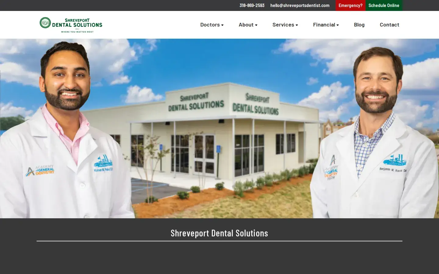 Homepage preview of Shreveport Dentist, Benjamin M. Kacos