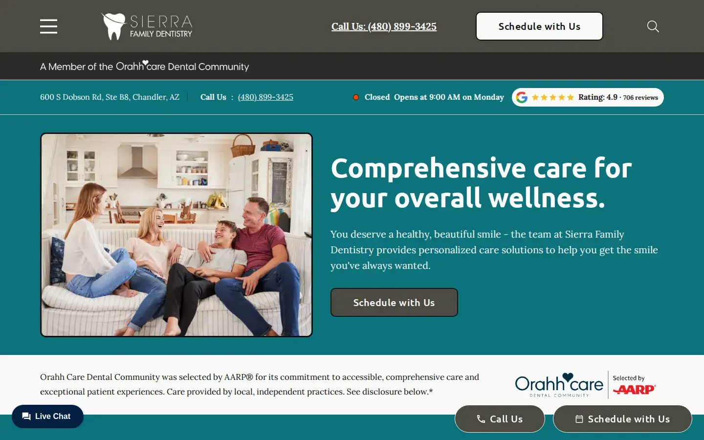 Homepage preview of Sierra Family Dentistry