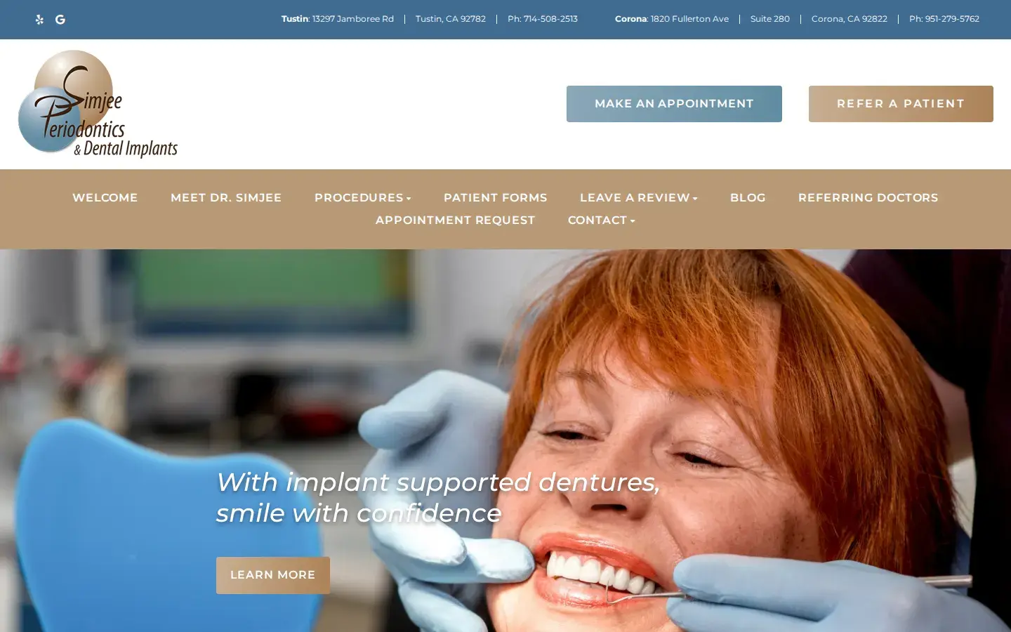 Homepage preview of Simjee Periodontics and Dental Implants